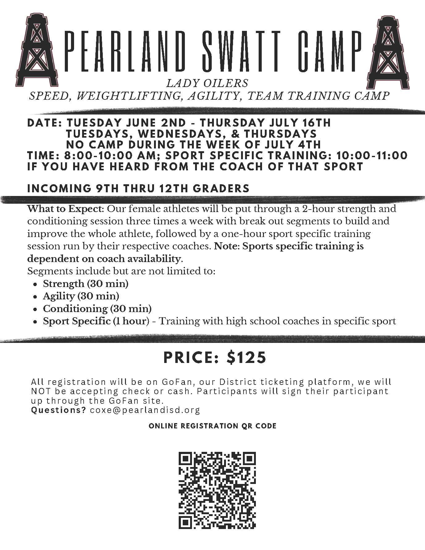 Pearland Lady Oilers SWATT Summer Camp